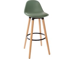 Atmosphera Maxon Barstoel met voetsteun - 40x43x100cm - Groen