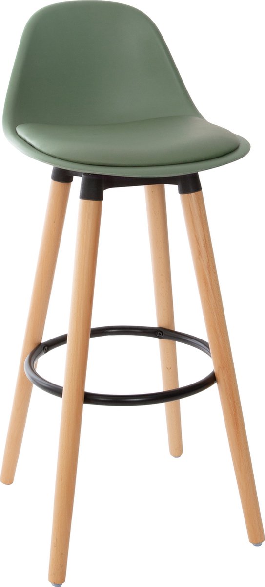 Atmosphera Maxon Barstoel met voetsteun - 40x43x100cm - Groen