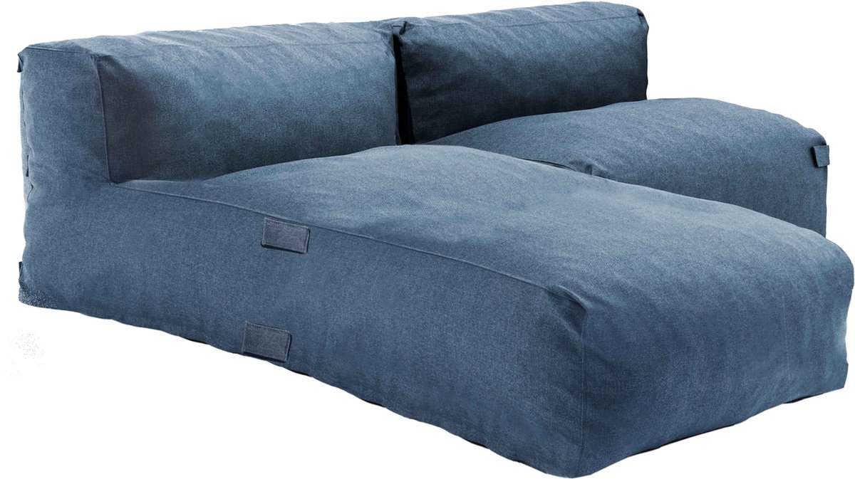Oviala - Modulaire 2-zits tuinset met Pacific Blue chaise longue - Mixi.