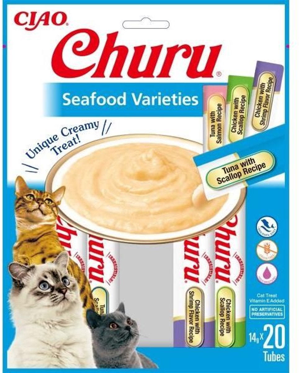 Inaba Ciao Churu multipack met zeevruchten kattensnack 40 x 14 g
