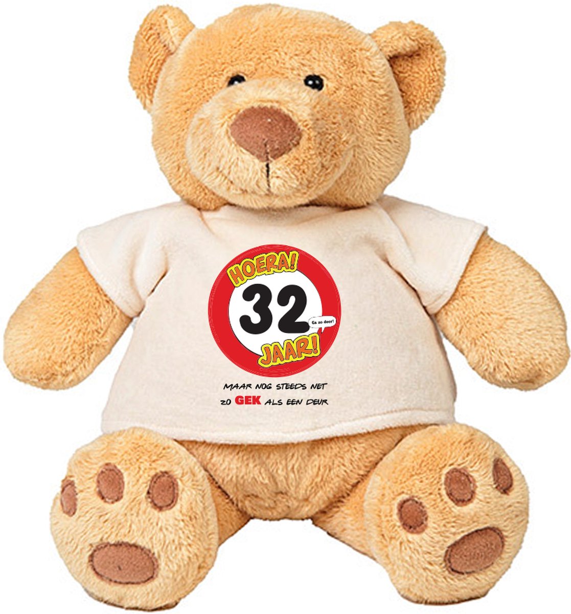 32 Jaar maar nog steeds zo gek als een deur Pluche Beer - Jarig - Verjaardag - 30e - knuffel