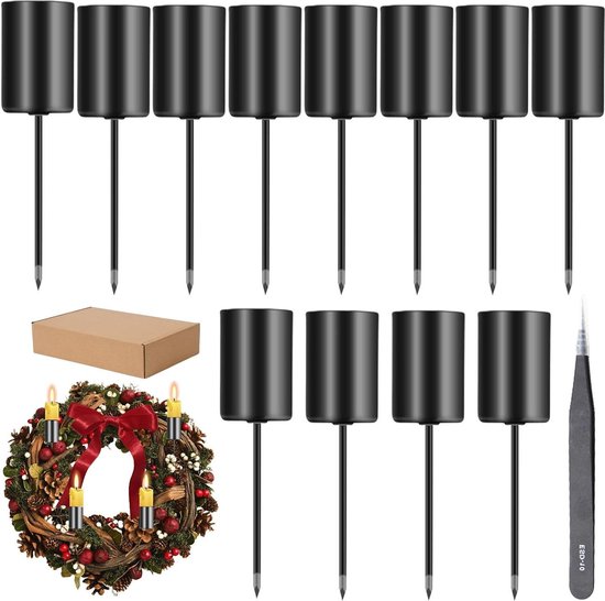 Kandelaar adventskrans, 10 cm, goudkleurig, 4 stuks, adventskandelaar van metaal, kaarsenhouder, stompkaarsen, staafkaarsenhouder kaarsenbord voor adventsslinger bloempot
