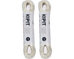 Kipit Waslijn - 2x - 30 meter - PVC - wit - drooglijn / waslijndraad