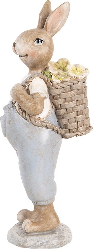Clayre & Eef Image de décoration Lapin 17 cm Beige Plastique