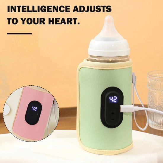 Flessenwarmer - Baby Verpleegfles Hoes - Verstelbare Flessenwarmer - Portable Bottle Warmer - USB - Green — afbeelding 4