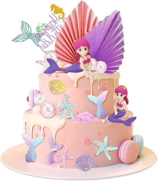 Taartdecoratie verjaardag zwart jongens meisjes, 7 stuks taartdecoratie verjaardag zwart goud, Happy Birthday decoratie taart deco cake topper voor