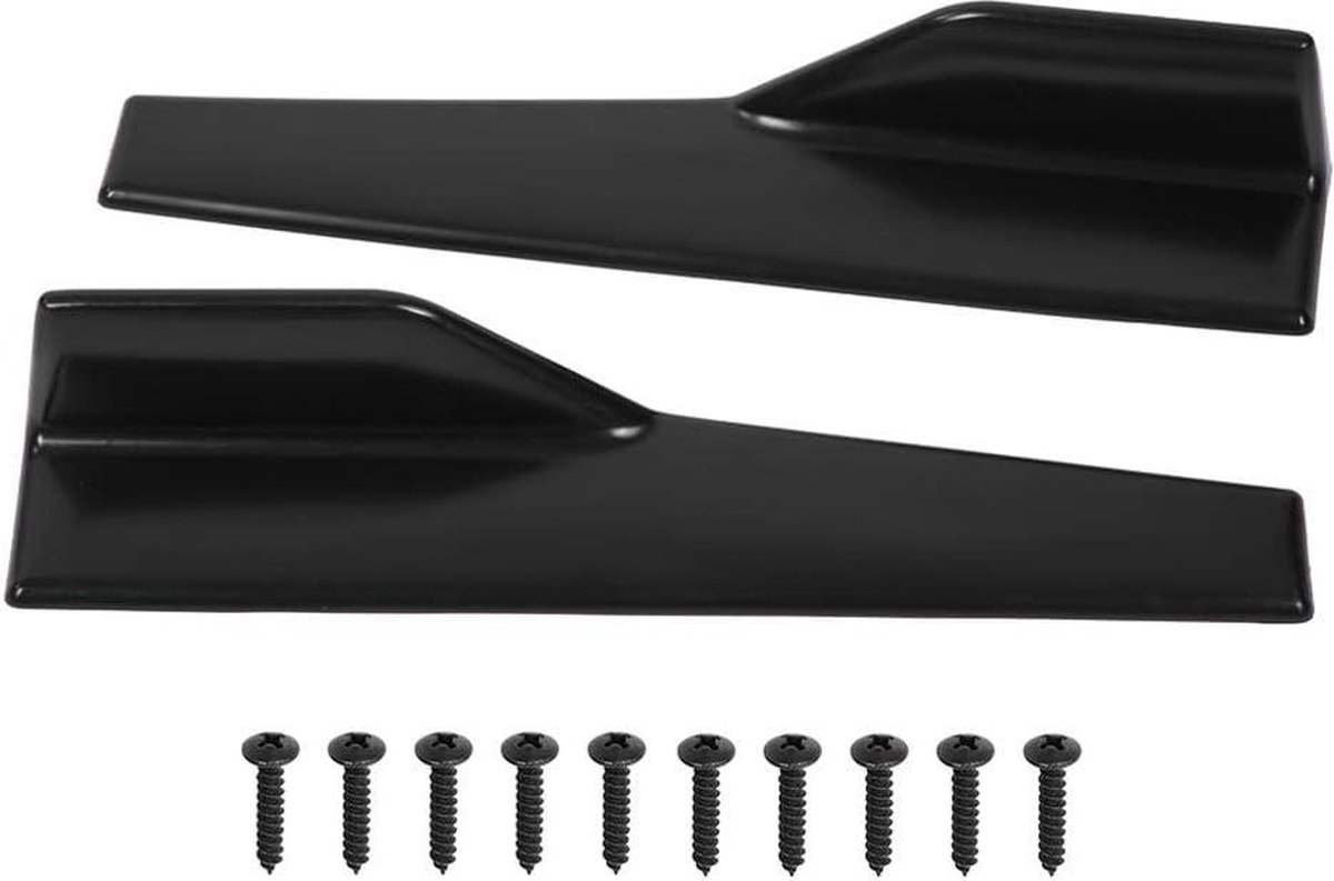 2 stuks auto zijrok zwart glanzend 45 cm - achterkant rok Winglets diffusers - compatibel met auto vrachtwagen SUV - hoogwaardige kwaliteit .