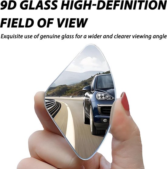 2 pièces en verre véritable grand angle 360 ​​° réglable en verre HD miroir d'angle mort de voiture - rétroviseur latéral d'angle mort de voiture.