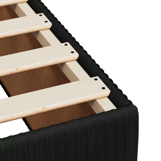 vidaXL - Sommier tapissier - avec - matelas - velours - noir - 200x200 - cm