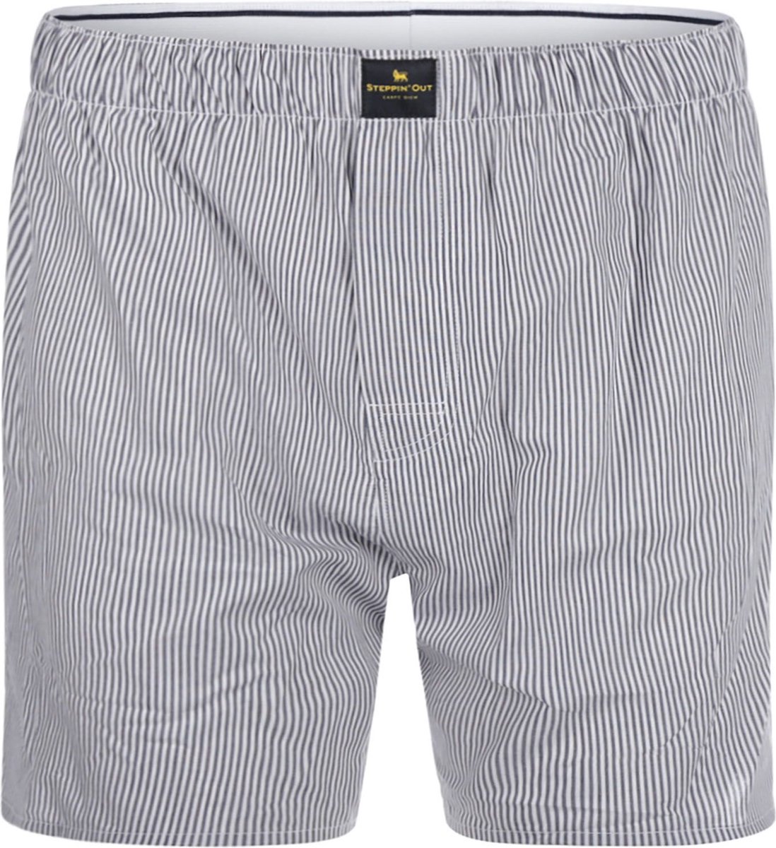 Steppin' Out Boxershort Oxford Streep Donkerblauw (navy) - Maat S - Heren - Boxershorts
