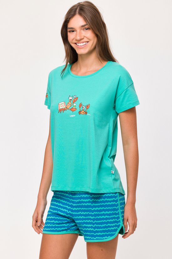 Woody Filles- Pyjama femme turquoise - taille 092/2J