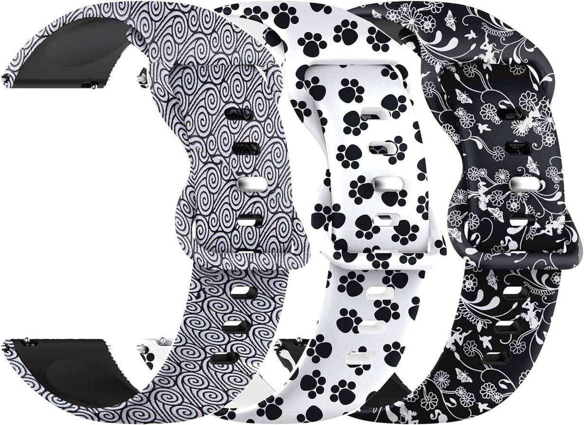 Siliconen horlogebandje - 20 mm - 22 mm - armband met snelsluiting - smartwatch sporthorloges - reservearmband - ademend - heren en dames .