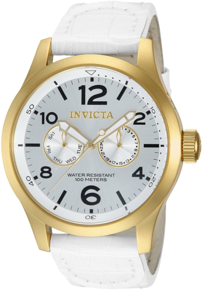 Invicta Specialty 12174 Heren Horloge - Waterdicht - Analoog - Quartz Uurwerk - Roestvrij Staal met zilveren Wijzerplaat - 48mm