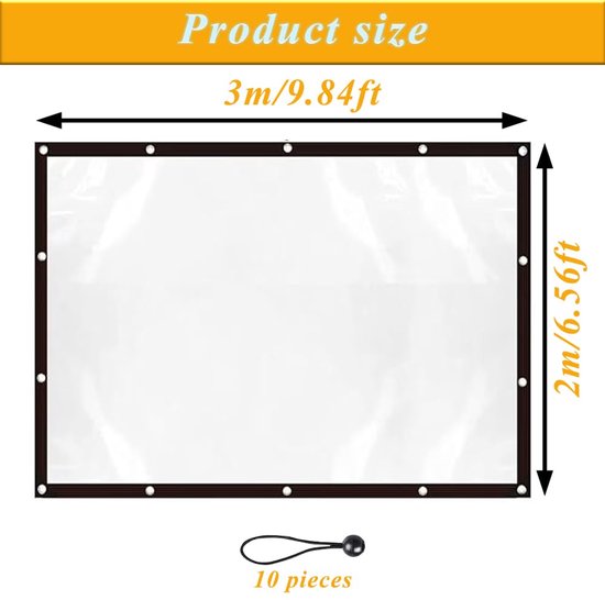 Bâche de protection transparente Unyqoos ® avec œillets pour Diverse applications, 2 x 3 m, résistante aux intempéries et à la poussière
