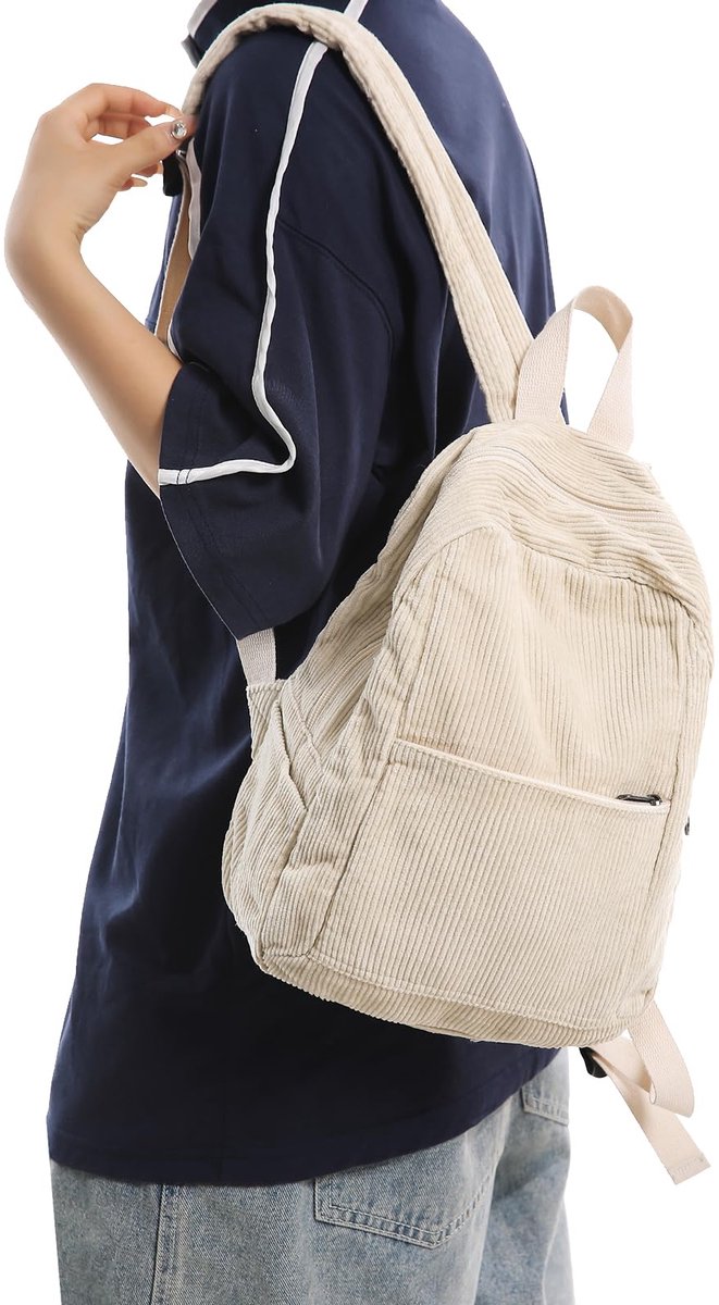 My Ninki ® Kleine en Stijlvolle Corduroy Rugzak voor Dames en Tieners, Perfect voor Dagelijks Gebruik