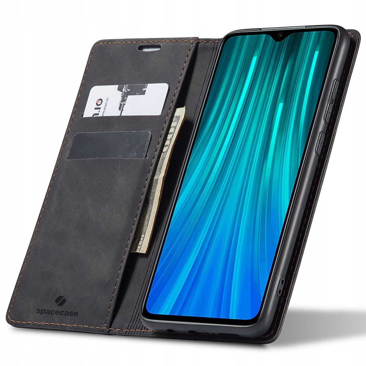 Spacecase Case Wallet Cover Voor Xiaomi Redmi Note 8 Pro Zwart