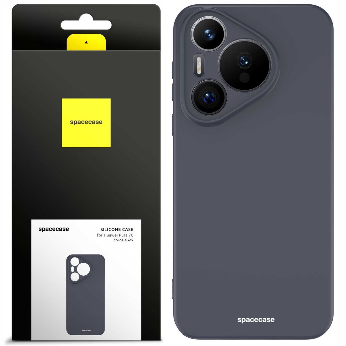 Spacecase Siliconen Case Cover Voor Huawei P30 P40 P50 70 Zwart