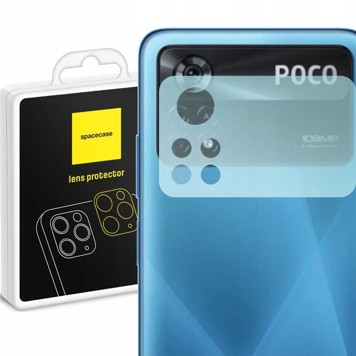 Spacecase Gehard Glas Voor Poco X4 Pro 5G Cameraglasbescherming