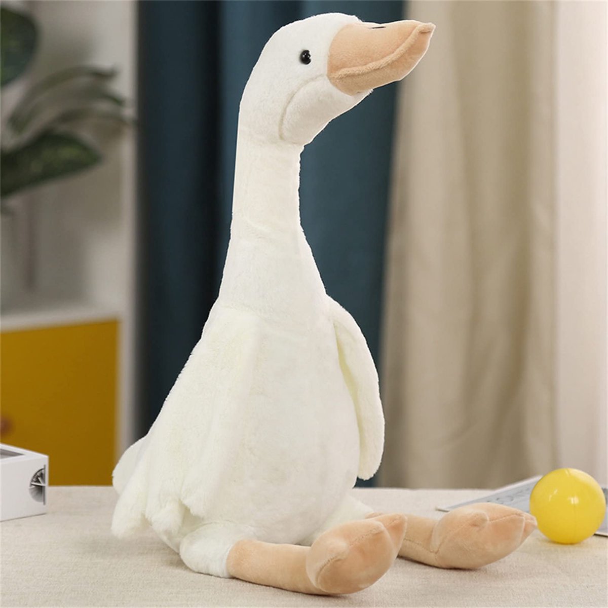 My Ninki ® Knuffelbare Pluche Gans Knuffeldier voor Kinderen en Volwassenen als Gezellig Cadeau (Wit, 40 cm)
