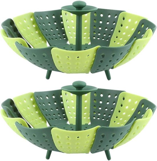 Stoommand Groente Stoomboot Rang Opvouwbaar Stoomrek Intrekbaar 28 cm Diameter Roestvrijstalen Stoomrek voor Stomen Voedsel Groente