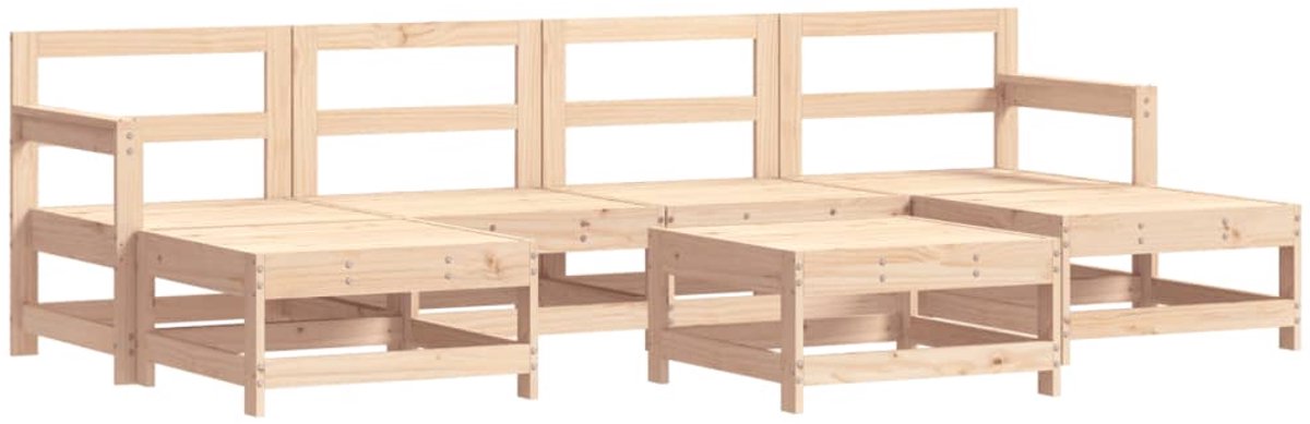 The Living Store 7-delige Loungeset massief grenenhout - Loungeset - Tuinset - Hout - Grenenhout - Lounge
