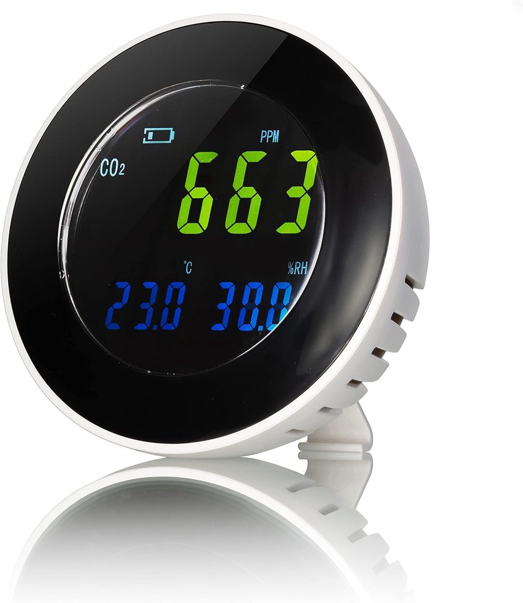 CO2 Meetinstrument voor Luchtkwaliteit met Datalogger - Meet Kooldioxide, Temperatuur en Luchtvochtigheid