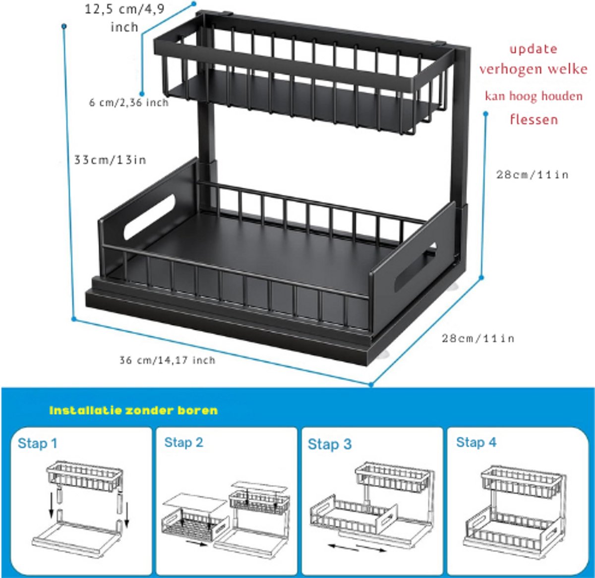 40x20x50cm)1 Pièce, Noir Rangement sous Évier en Métal, 2 Niveaux Organisateur sous Évier Coulissant de Cuisine, Hauteur Réglable Étagère sous Évier | Leroy Merlin 40x20x50cm)1 Pièce, Noir Rangement sous Évier en Métal, 2 Niveaux Organisateur sous Évier Coulissant de Cuisine, Hauteur Réglable Étagère sous Évier | Leroy Merlin
