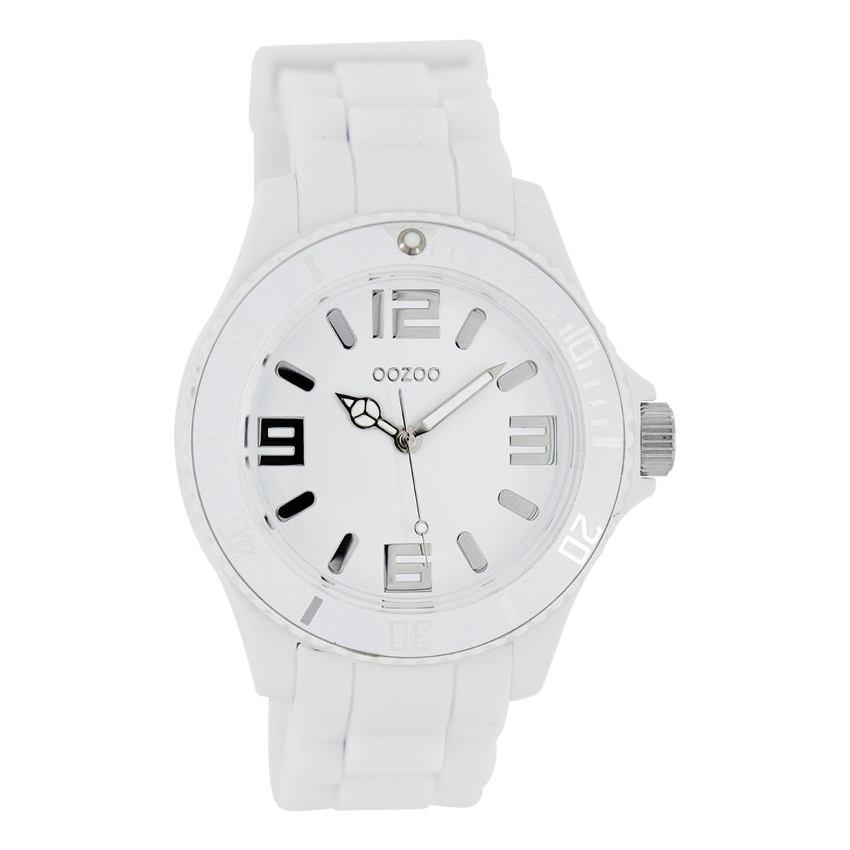 OOZOO Timepieces - Witte horloge met witte rubber band - C4172
