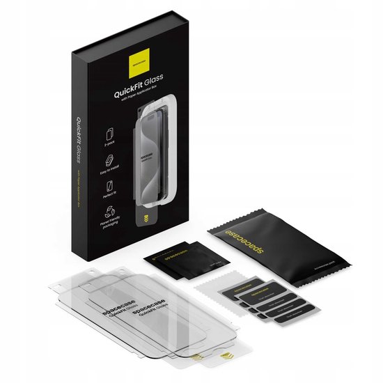 Spacecase Quickfit Gehard Glas Voor Iphone 13 Pro Max 14 Plus