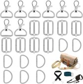 18 Stuks Tasaccessoires Gespen, Naaibenodigdheden Voor Tassen, Karabijnhaken Voor Tassen, D-Ringen Schuifgesp, Set Van Draaibare Metalen Karabijnhaken Voor Handwerk, Schouderbanden, Hondenriemen