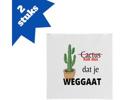 Akyol - kak dus dat je weg gaat brillendoekjes - Quotes - iemand die ontslag neemt - cactus - collega's - werknemers - verjaardagscadeau - verjaardag - cadeau - afscheidscadeau - geschenk - leuke cadeau - kado - gift - 17,8 bij 17,8 cm - 2 stuks