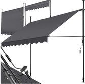 Bol.com tectake® Klemluifel met handslinger - Balkonluifel zonder boren - In hoogte verstelbaar - UV-bestendig - Waterafstotend ... aanbieding