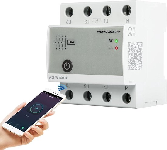 Interruttore Timer Intelligente WiFi Per Scaldabagno 40A, Touch Screen Vetro, Controllo Vocale Alexa E Google Home, Compatibile Con 8000W, Funzione Oraria E Condivisione App - 3
