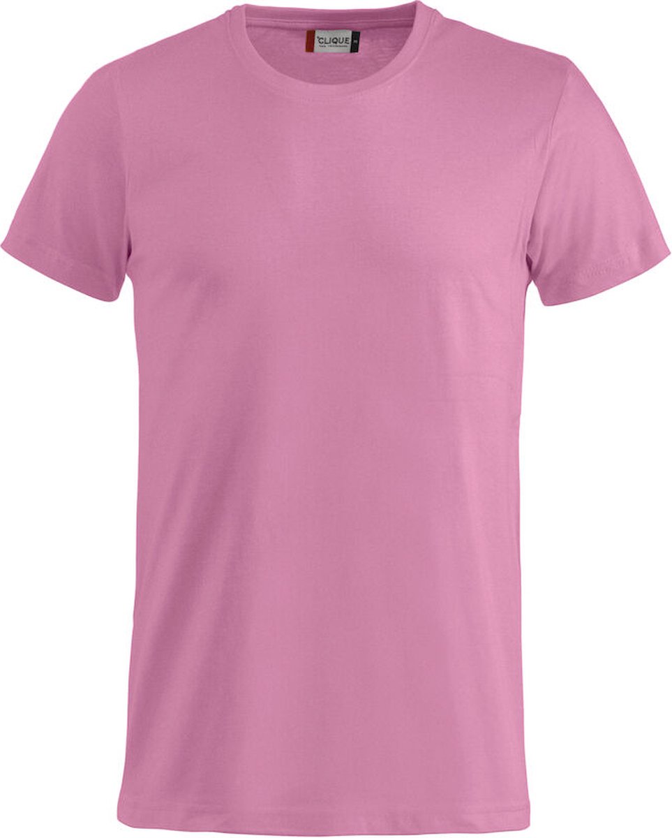 Basic-T bodyfit T-shirt 145 gr/m2 helder roze s