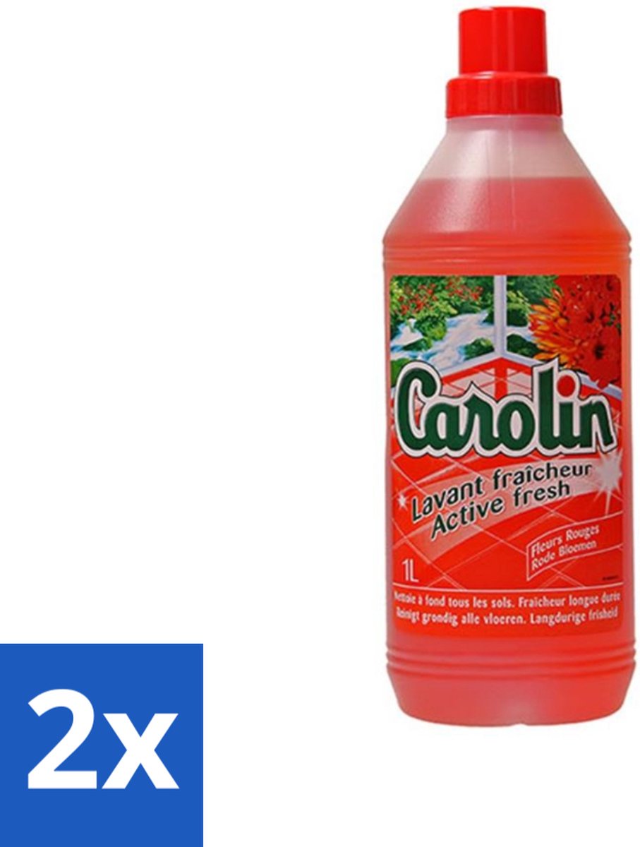 2 x Carolin - Vloerreiniger - Rode Bloemen - 1 L - Vloerreiniger - Vloerreiniger Rode Bloemen - Schoonmaak - Vloeren Schoonmaken - Geur