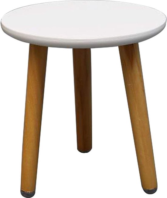 Eden Creations Houten kruk - ideale plantentafel, bijzettafel voor woonkamer, plantenstandaard voor binnen, klein nachtkastje of badkamertafel, minitafel (35 cm