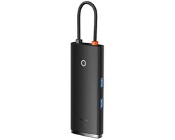 Baseus - Lite - Series multifunctionele USB Type C HUB - 2 - x - USB - 3.0 / USB - Type - C - PD / HDMI - 1.4 / SD/TF - zwart - (WKQX050101)