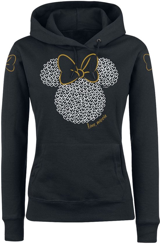 Mickey Mouse Minnie Maus - Love Dames Trui met capuchon - zwart - M