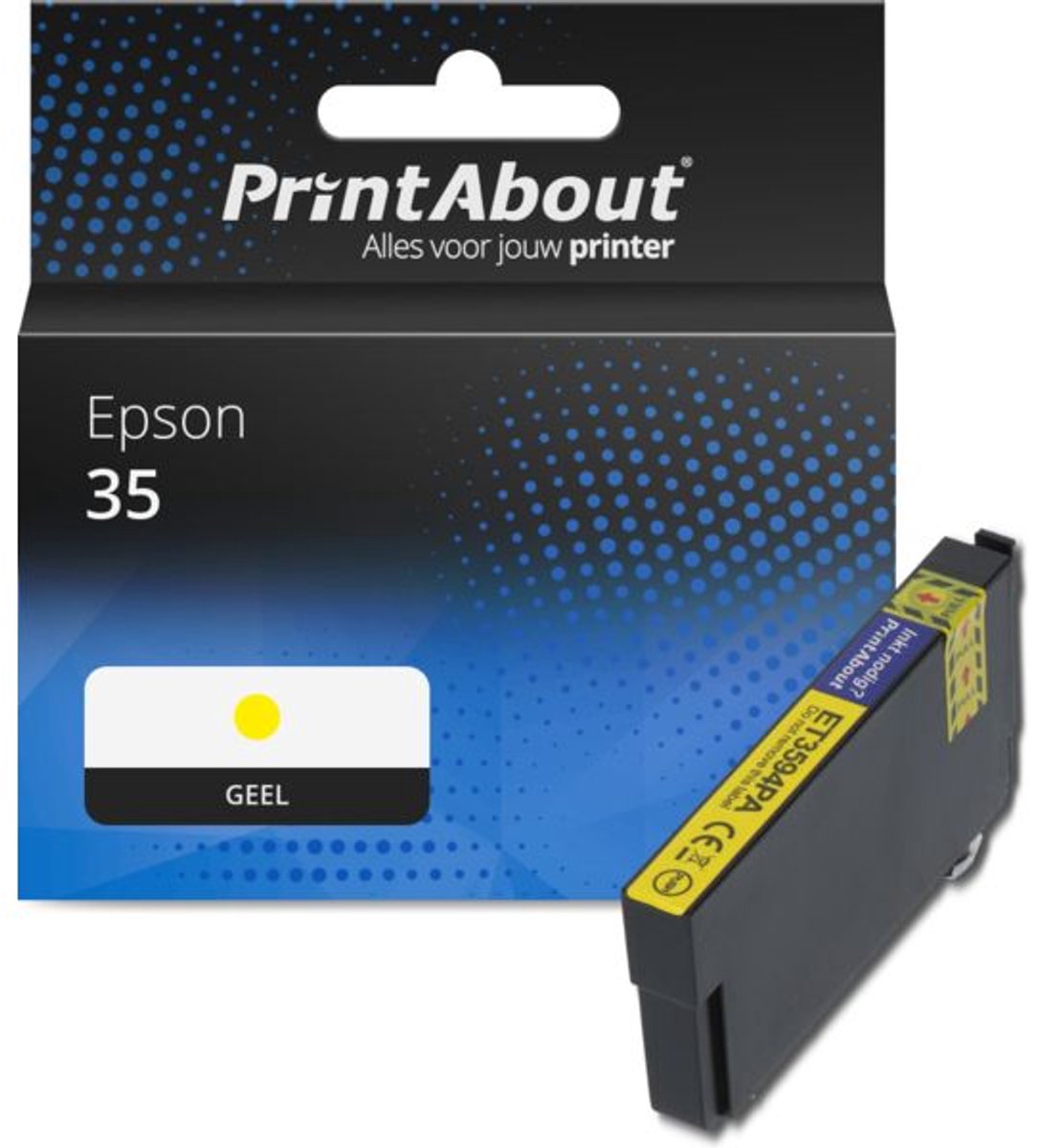 PrintAbout huismerk Inktcartridge 35 (C13T35844010) Geel geschikt voor Epson