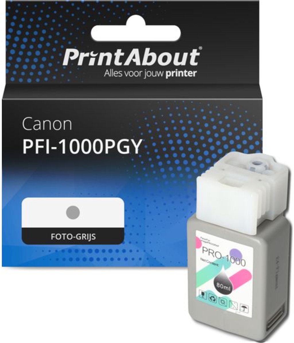 PrintAbout Huismerk Canon PFI-1000PGY Inktcartridge Foto-grijs