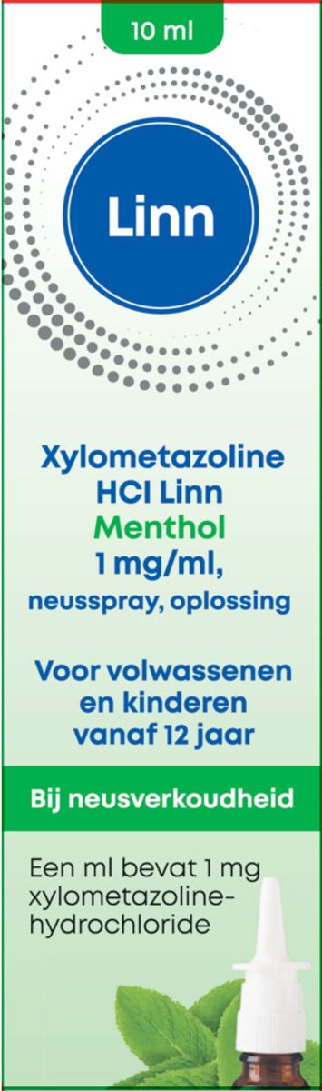 Linn Xylometazoline HCL 1,0 mg/ml Menthol Neusspray - 10 ml