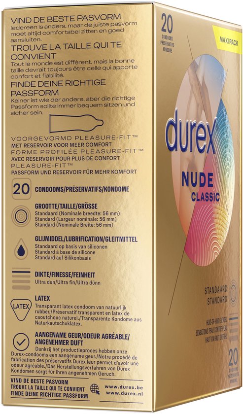 Durex Condooms Nude Huid-Op-Huid Gevoel - 20st - Ultra Dun