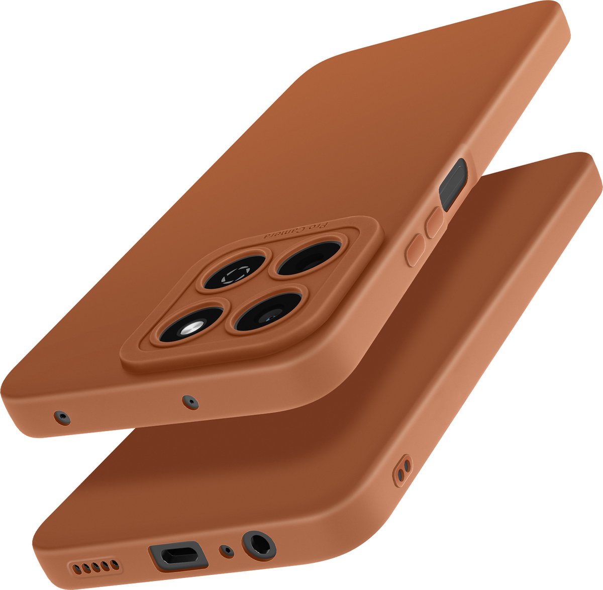 Avizar Hoesje Geschikt voor Honor 200 Smart Siliconen Mat Camera Block Beschermd, Bruin