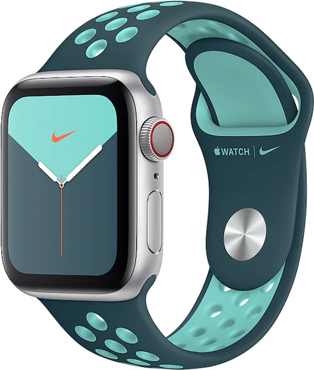 Apple Nike Sport Band voor Apple Watch Series 1-9 / SE - 38/40/41 mm / Series 10 - 42 mm - Midnight Turquoise / Aurora Green