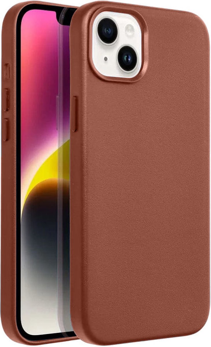 Casify Leren Hoesje geschikt voor MagSafe iPhone 15 Plus Hoesje - Omber