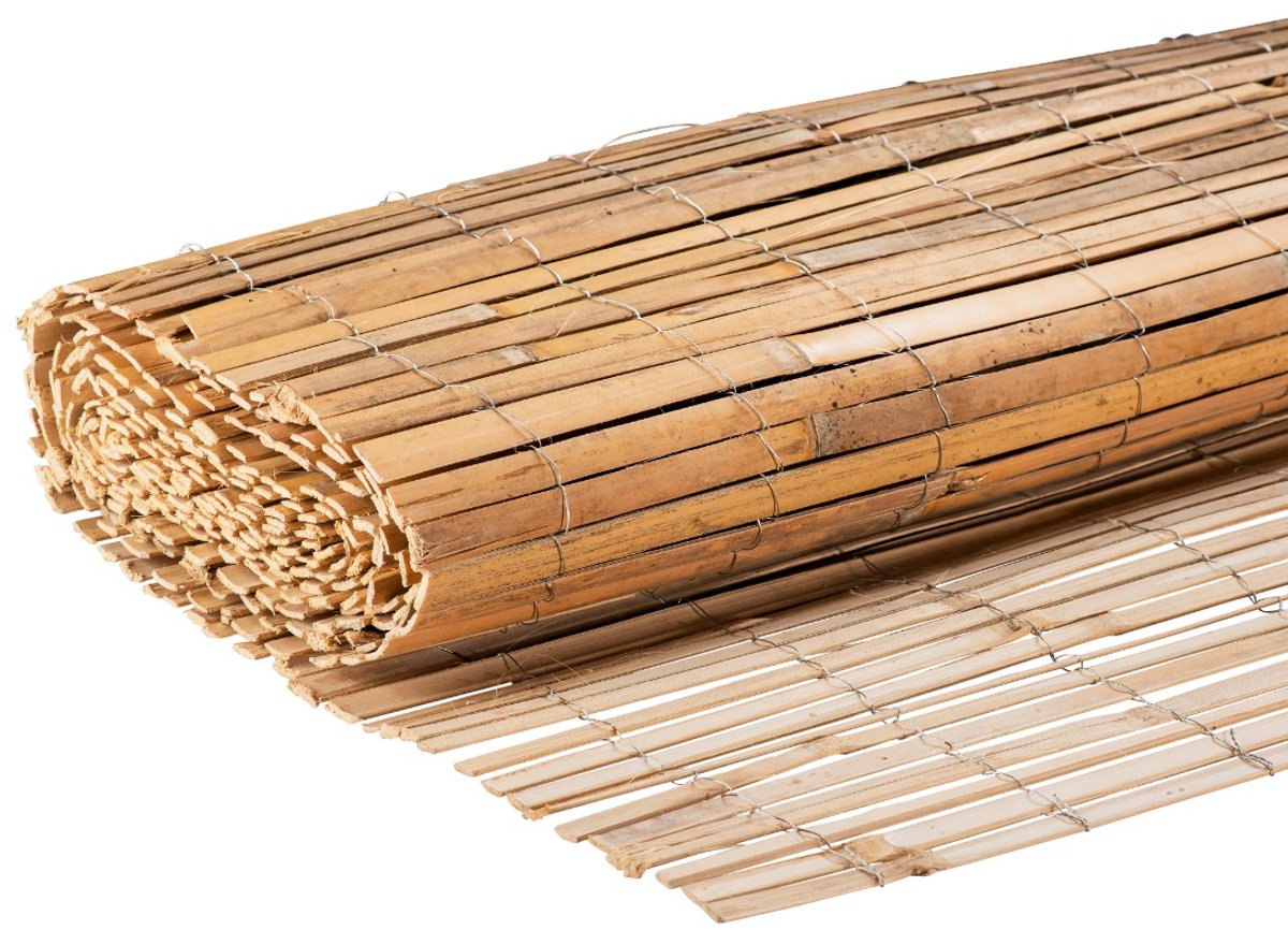 Bol.com TuinChamp Gespleten bamboemat 200 x 500 cm - Bamboe tuinscherm - Bamboemat op rol - Tuinafscheiding natuurlijk hout - Ba... aanbieding