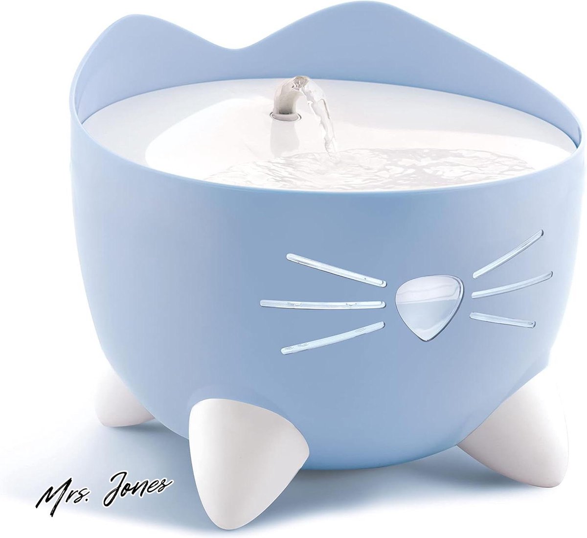Mrs. Jones Catit Pixi Waterfontein 25 l blauw voor katten-Twee drinkmodi-Waterfilter met ledverlichting-Kattenfontein met stille pomp . Mrs. Jones Catit Pixi Waterfontein 25 l blauw voor katten-Twee drinkmodi-Waterfilter met ledverlichting-Kattenfontein met stille pomp .