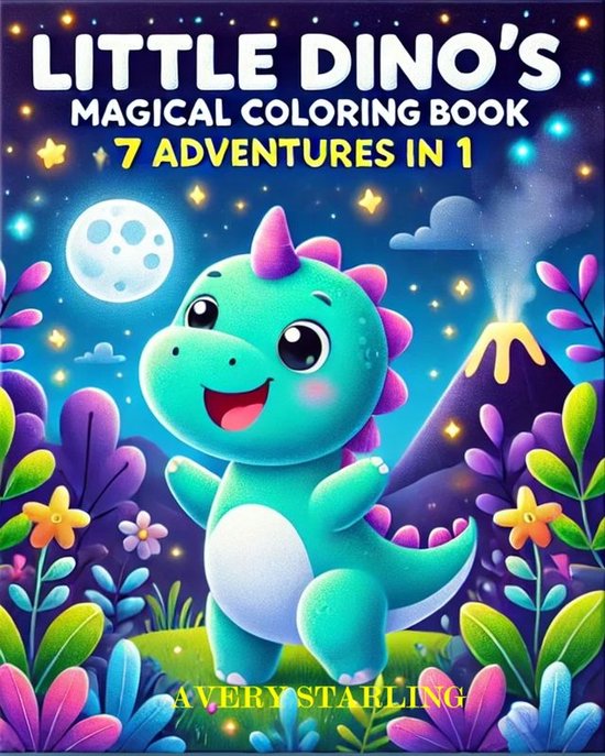 Little Dino's Magical PDF Coloring Book - cover