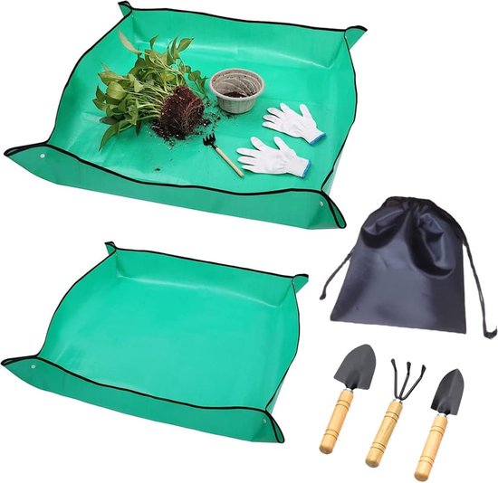 SUNYOK 2 stuks plantenonderlegger, tuinwerkmat, opvouwbare plantenmat