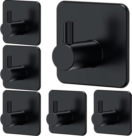 Edel-Wohnen 4 stuks handdoekhouder zonder boren zelfklevende haken zelfklevende haken haken badkamer handdoekhaken zelfklevend zwart Edel-Wohnen 4 stuks handdoekhouder zonder boren zelfklevende haken zelfklevende haken haken badkamer handdoekhaken zelfklevend zwart